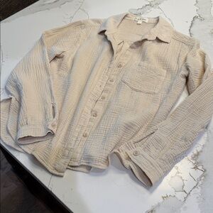 Cloth & Stone Gauze Button Down Sand Large